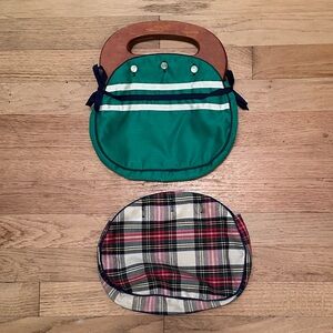 Vintage Wooden Handle Hand Bag